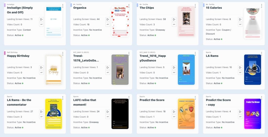 Screenshot - BrandLens Campaigns designed to collect human video submissions