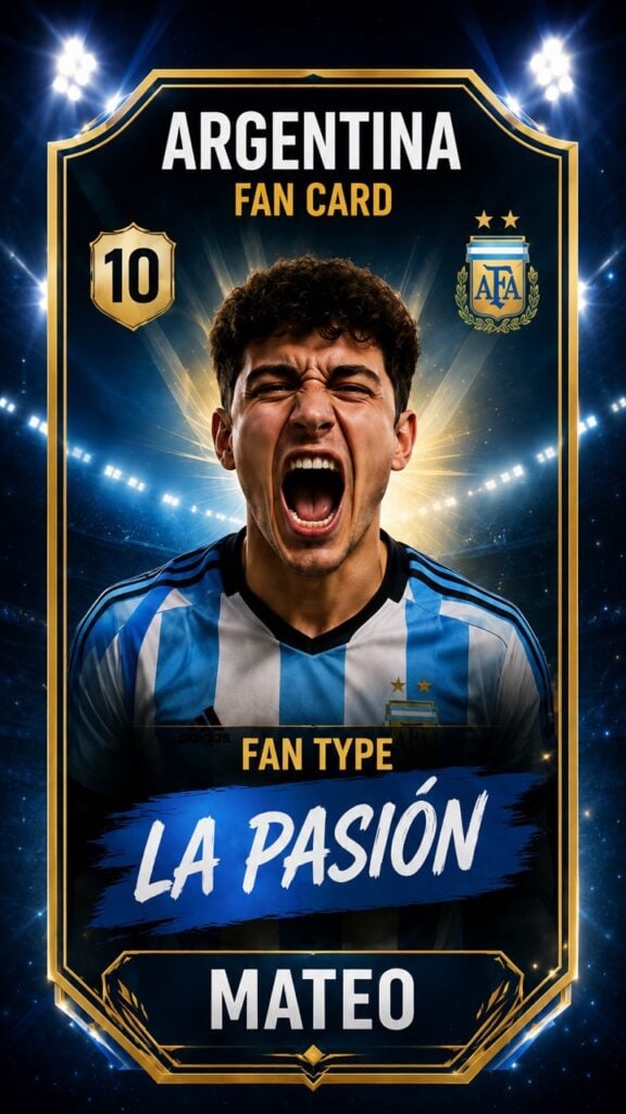 Argentina FIFA World Cup fan card for video template